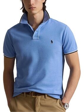 Ralph Lauren Classic Fit Tipped Mesh Short Sleeve Polo Shirt